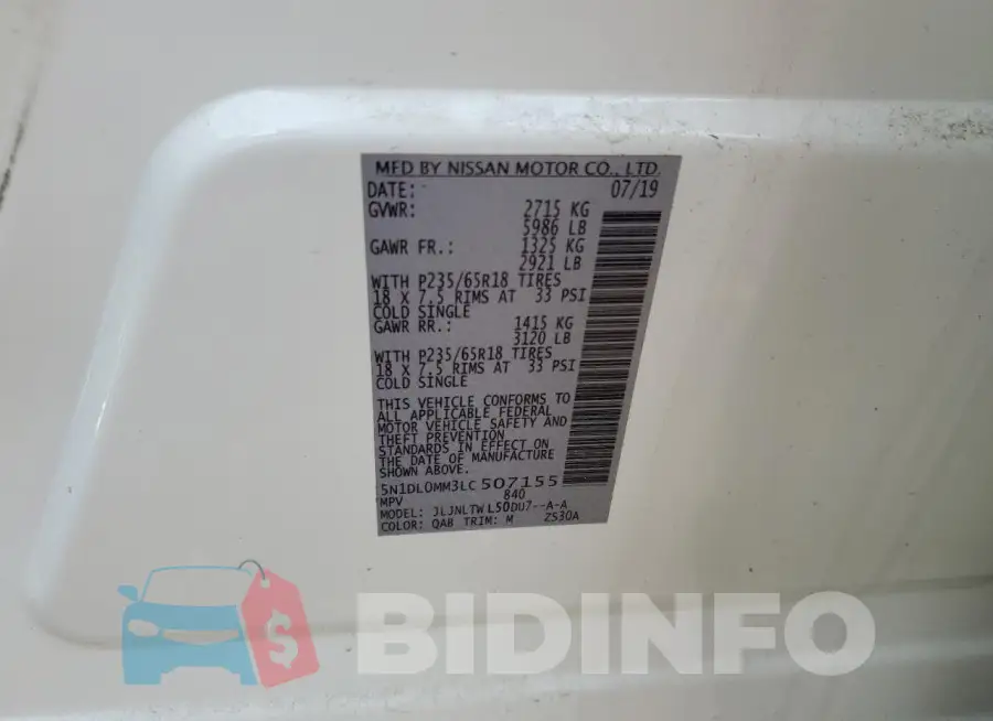 5N1DL0MM3LC507155 Photo# 14