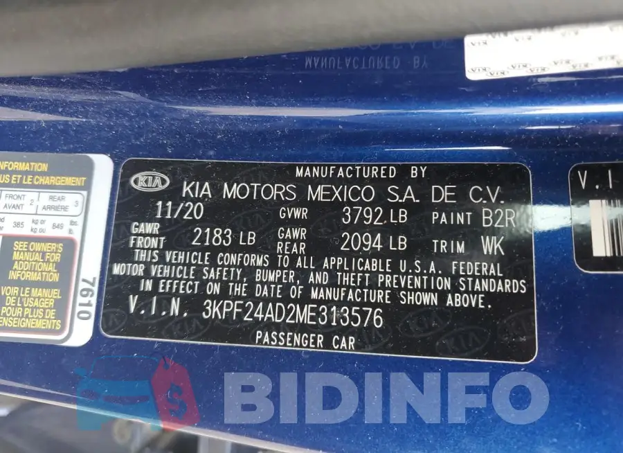 3KPF24AD2ME313576 Photo# 12