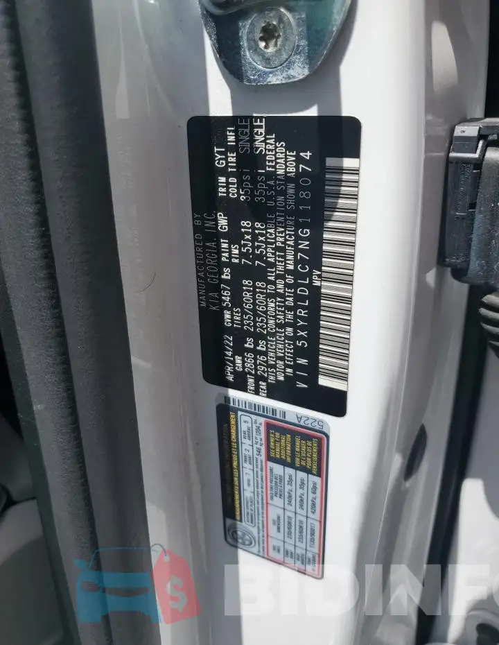 5XYRLDLC7NG118074 Photo# 14