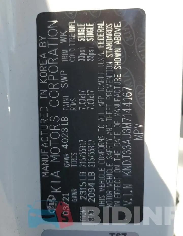KNDJ33AU3M7144167 Photo# 12