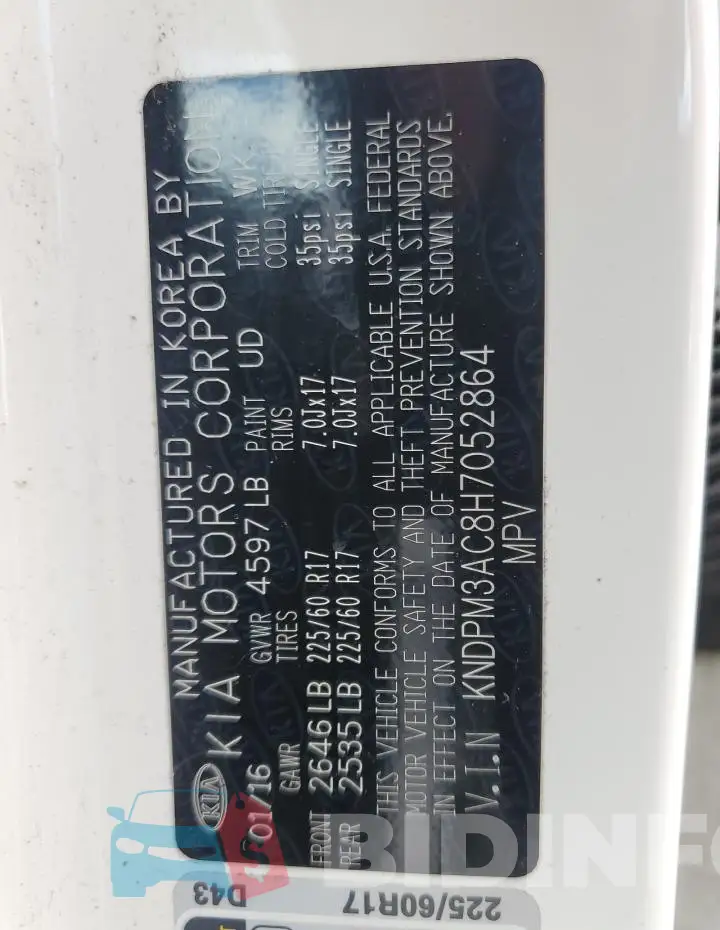 KNDPM3AC8H7052864 Photo# 12