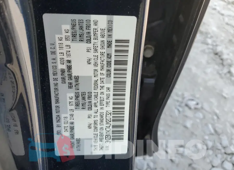 3MZBN1K74JM207321 Photo# 12
