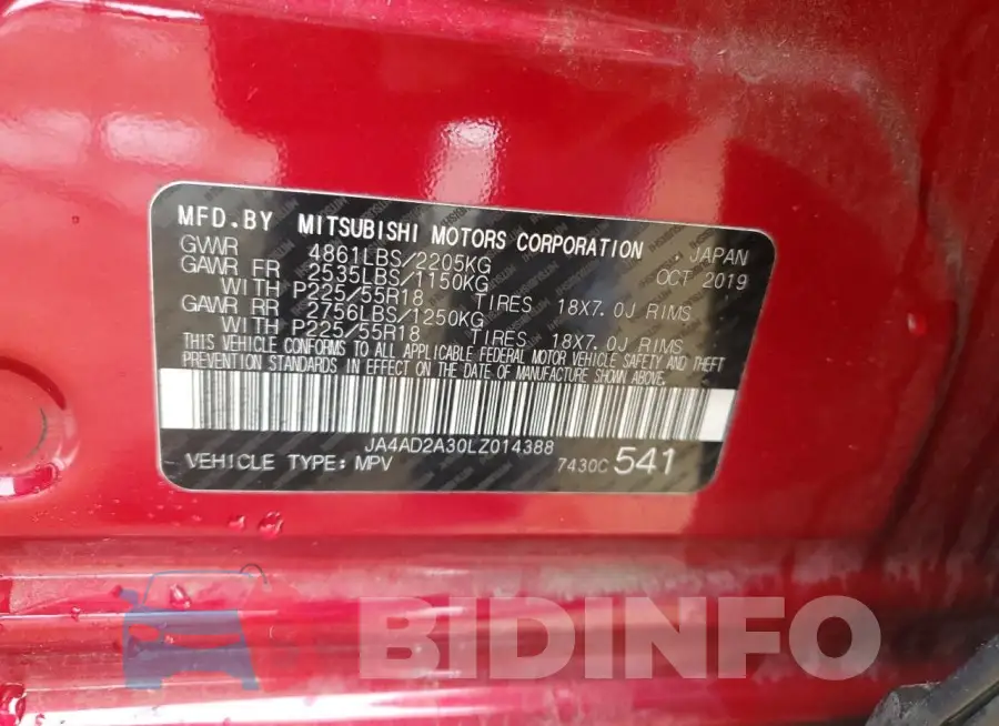 JA4AD2A30LZ014388 Photo# 13