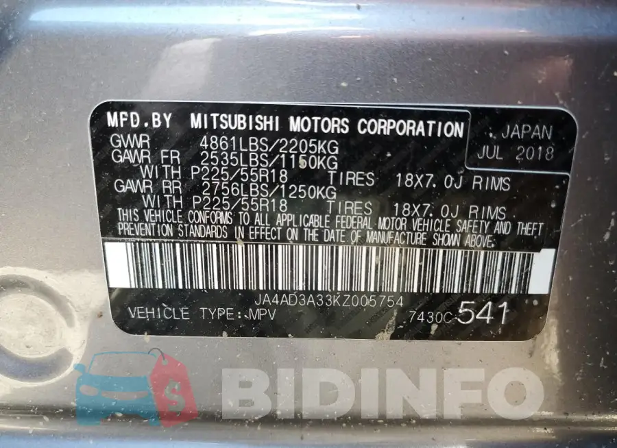 JA4AD3A33KZ005754 Photo# 14