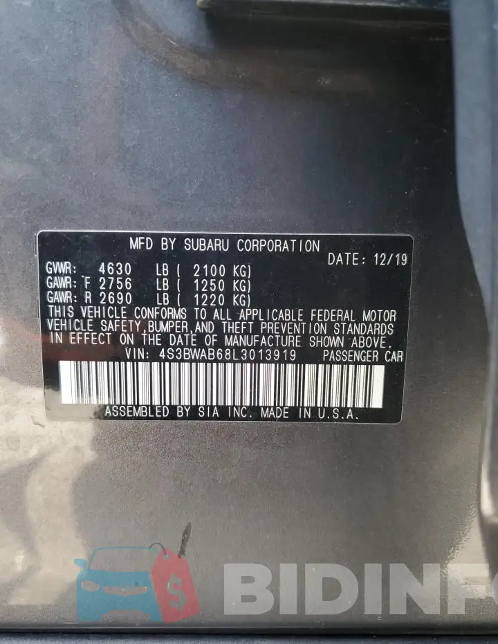 4S3BWAB68L3013919 Photo# 12
