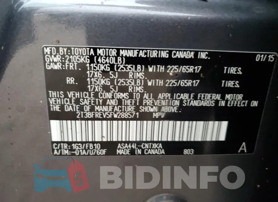 2T3BFREV5FW288571 Photo# 14