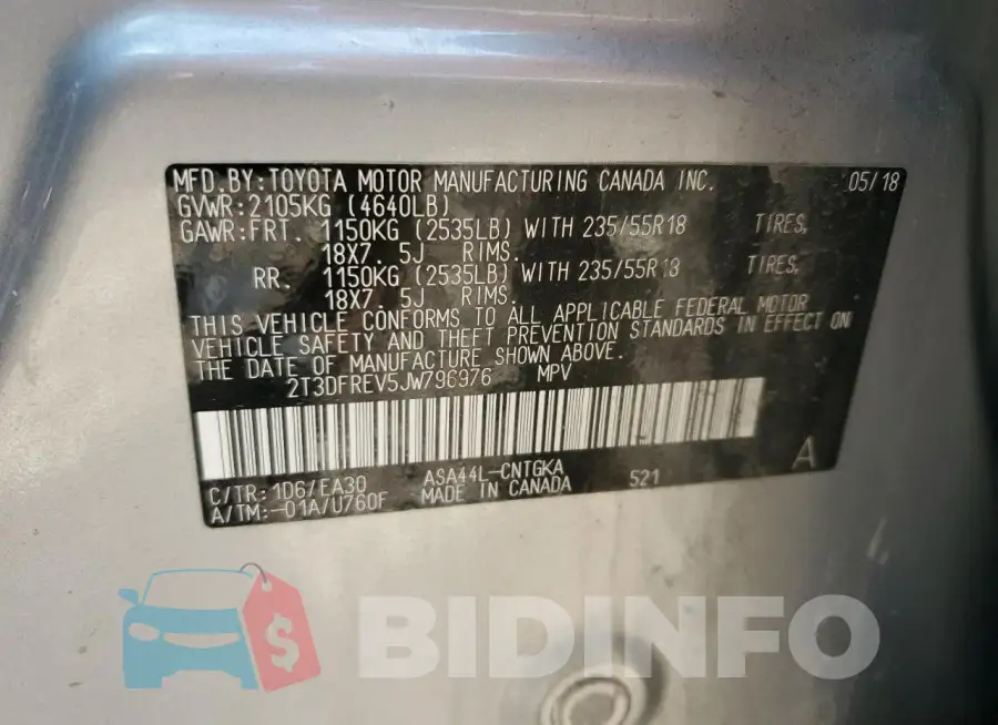 2T3DFREV5JW796976 Photo# 14