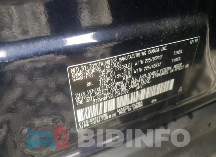 2T3W1RFV8LC046322 Photo# 14