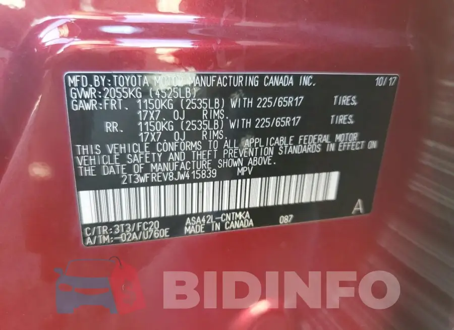 2T3WFREV8JW415839 Photo# 14