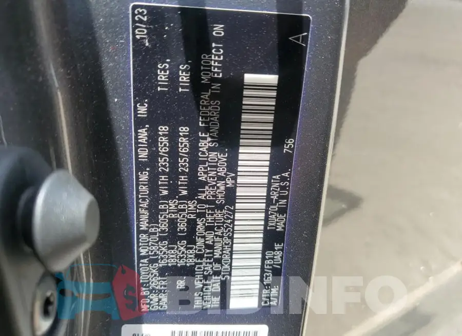 5TDKDRAH3PS524272 Photo# 14