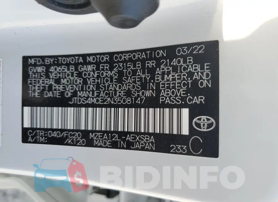 JTDS4MCE2N3508147 Photo# 13