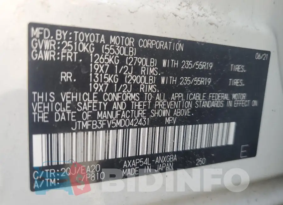 JTMFB3FV5MD042431 Photo# 13