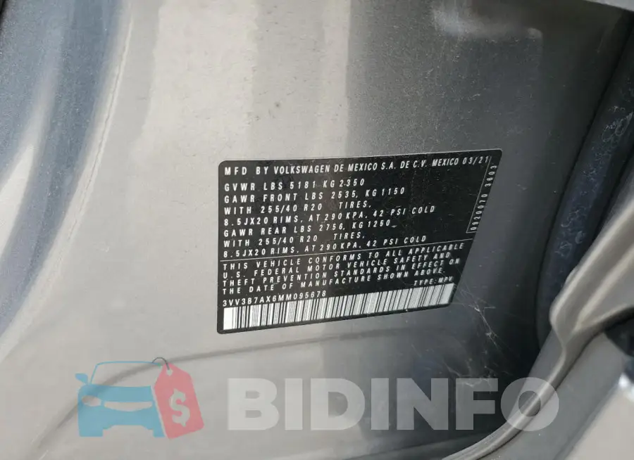 3VV3B7AX6MM095678 Photo# 13