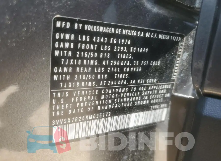 3VVSX7B25RM035172 Photo# 14