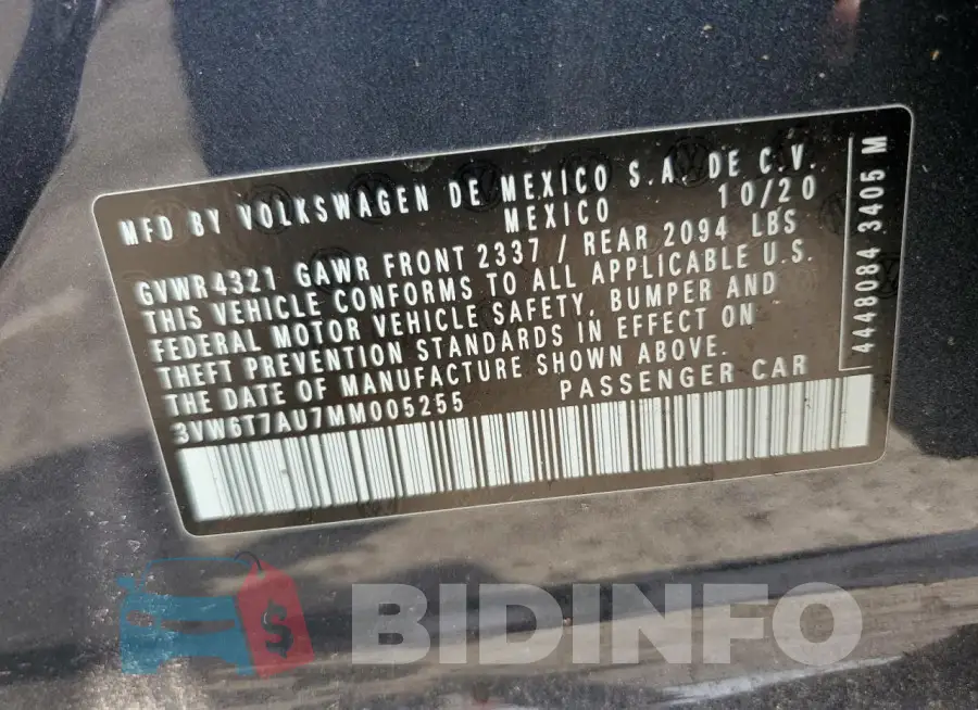 3VW6T7AU7MM005255 Photo# 13