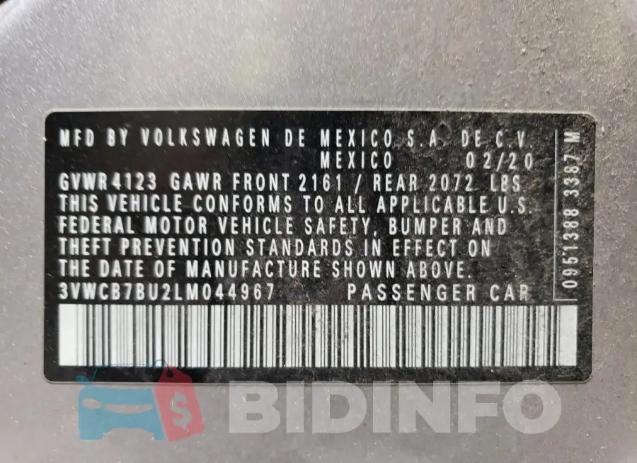 3VWCB7BU2LM044967 Photo# 12