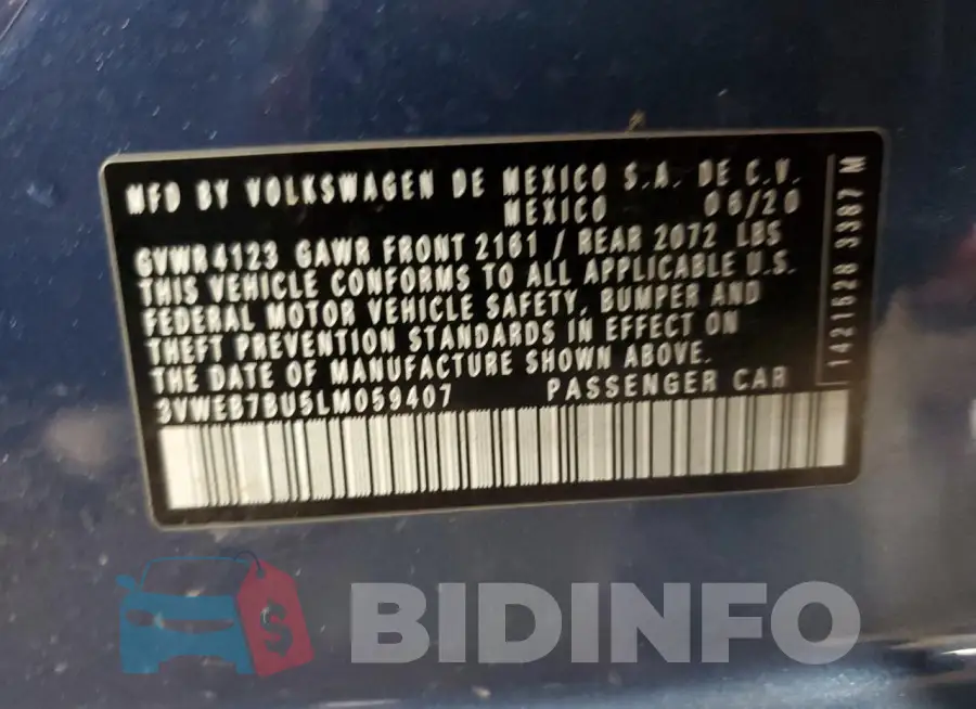 3VWEB7BU5LM059407 Photo# 13
