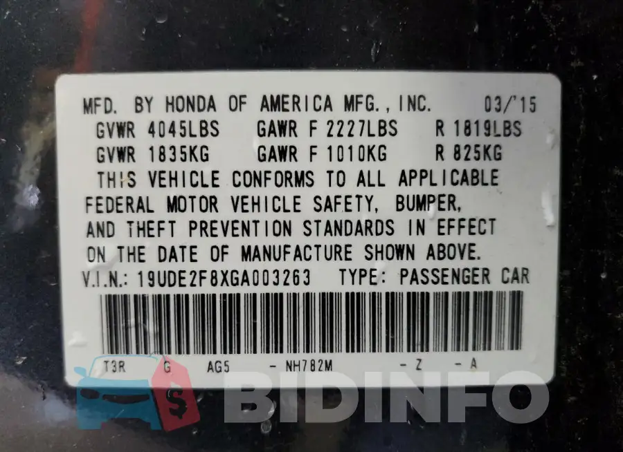 19UDE2F8XGA003263 Photo# 12