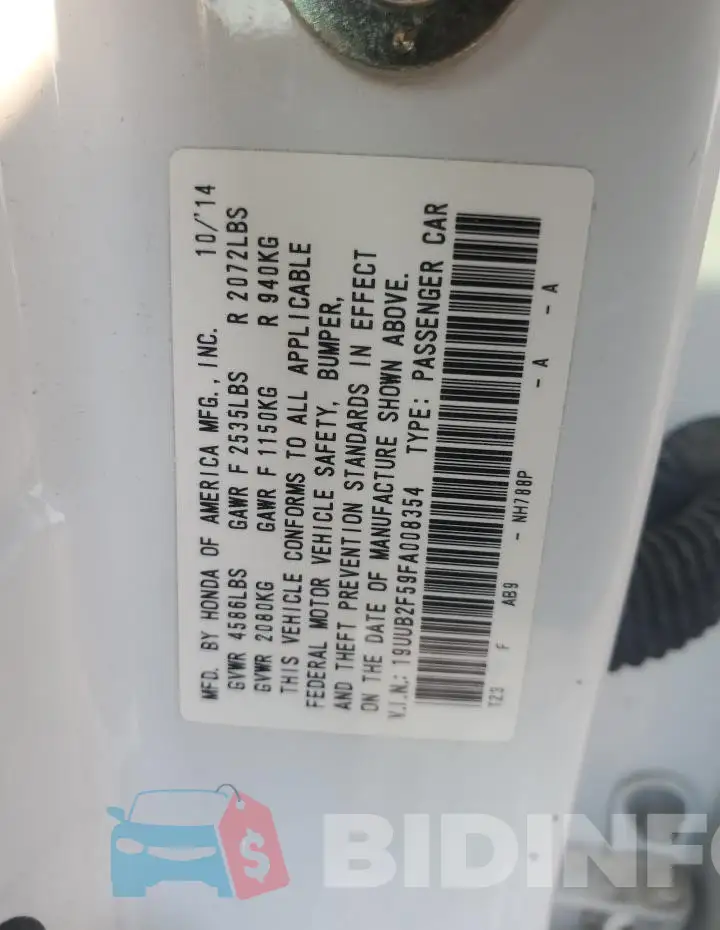 19UUB2F59FA008354 Photo# 12