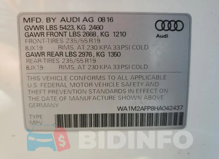 WA1M2AFP8HA042437 Photo# 13
