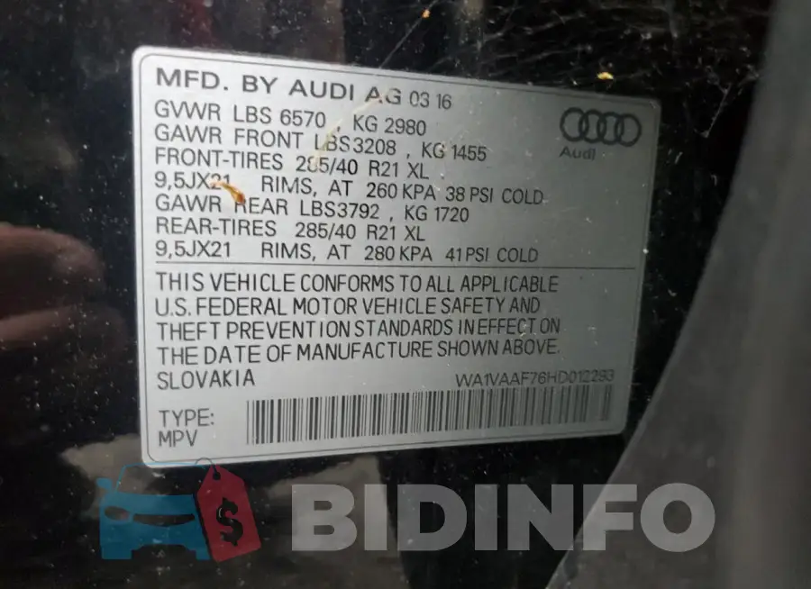 WA1VAAF76HD012293 Photo# 13