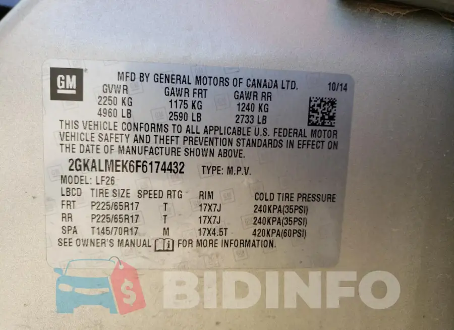 2GKALMEK6F6174432 Photo# 12