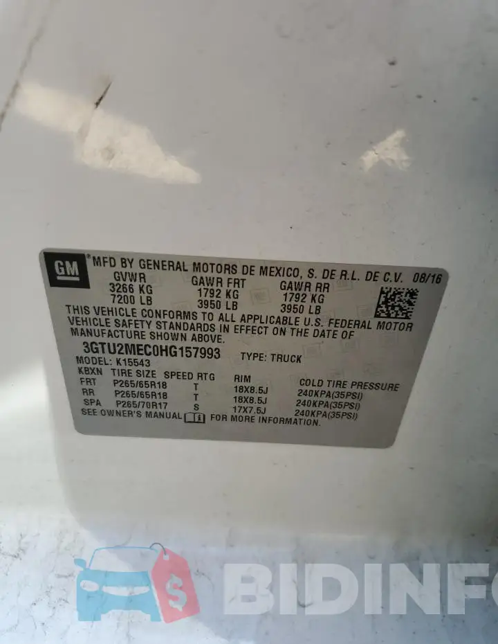 3GTU2MEC0HG157993 Photo# 13