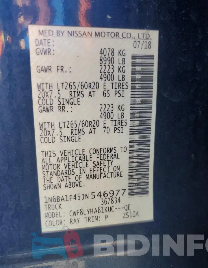 1N6BA1F45JN546977 Photo# 12
