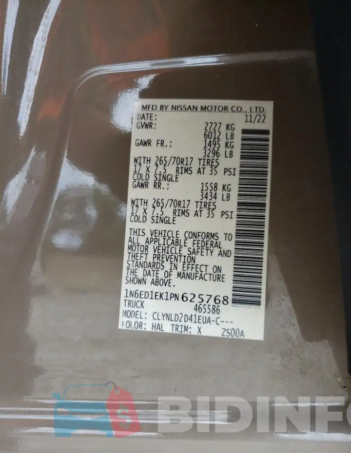 1N6ED1EK1PN625768 Photo# 13