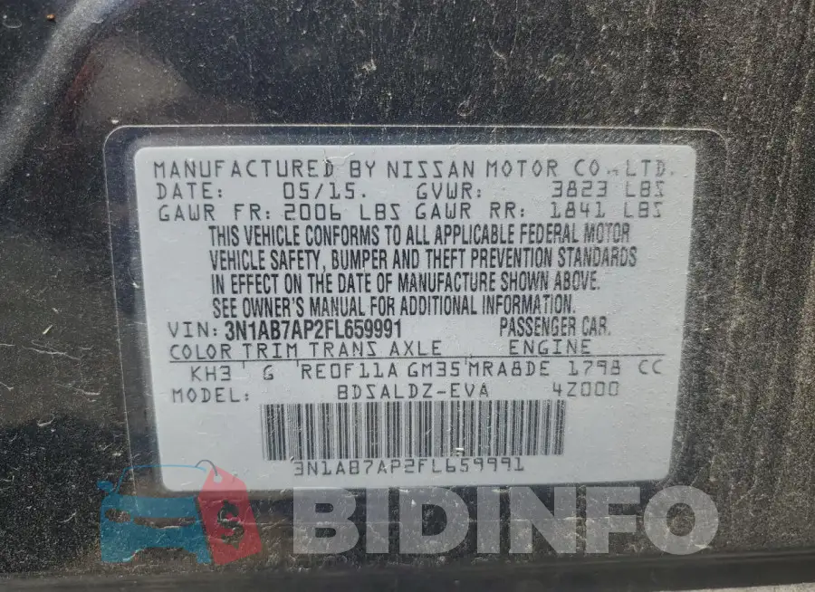 3N1AB7AP2FL659991 Photo# 12