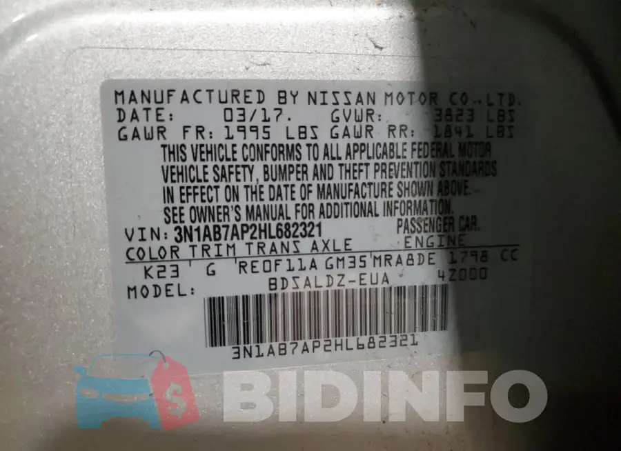 3N1AB7AP2HL682321 Photo# 13