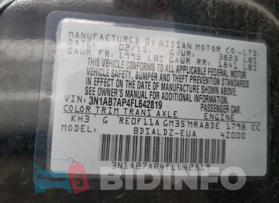 3N1AB7AP4FL642819 Photo# 12