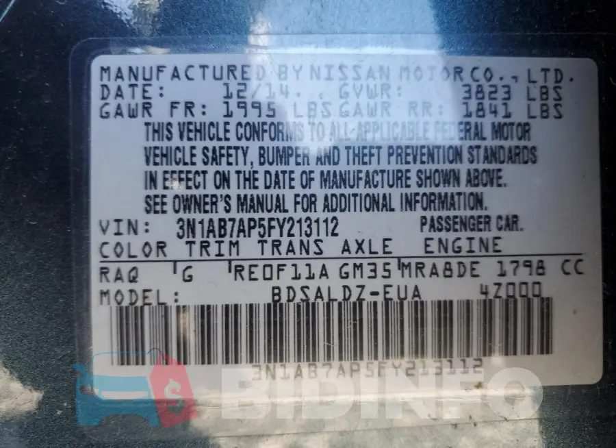 3N1AB7AP5FY213112 Photo# 12