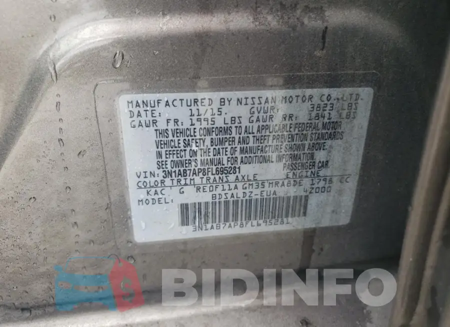 3N1AB7AP8FL695281 Photo# 12