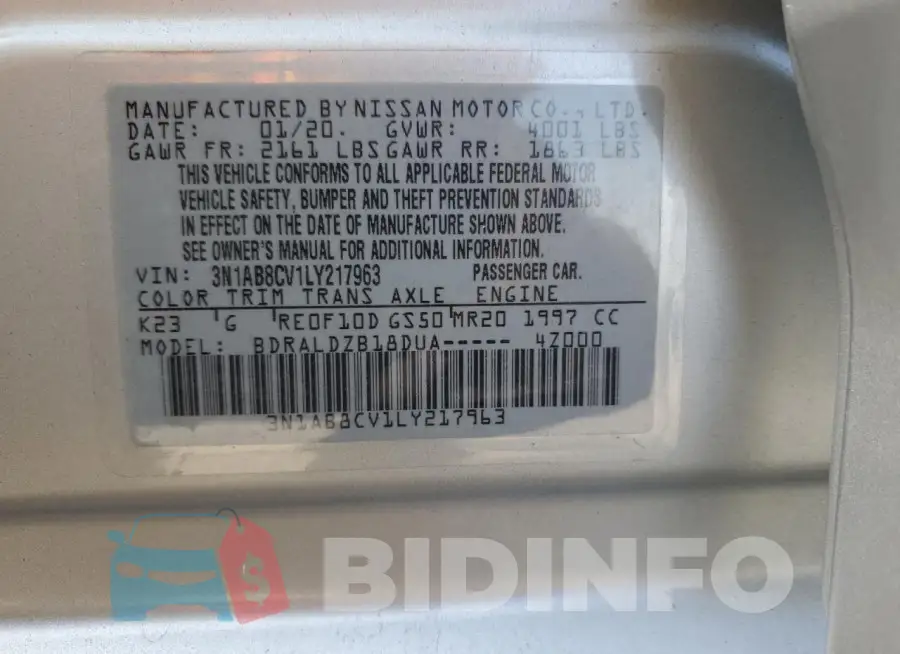 3N1AB8CV1LY217963 Photo# 12