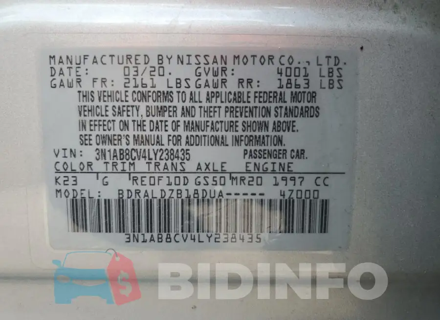 3N1AB8CV4LY238435 Photo# 12