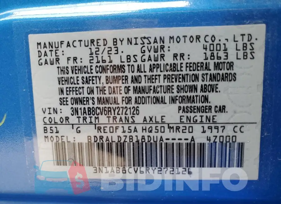 3N1AB8CV6RY272126 Photo# 12
