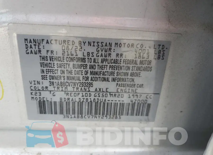 3N1AB8CV7NY293285 Photo# 13