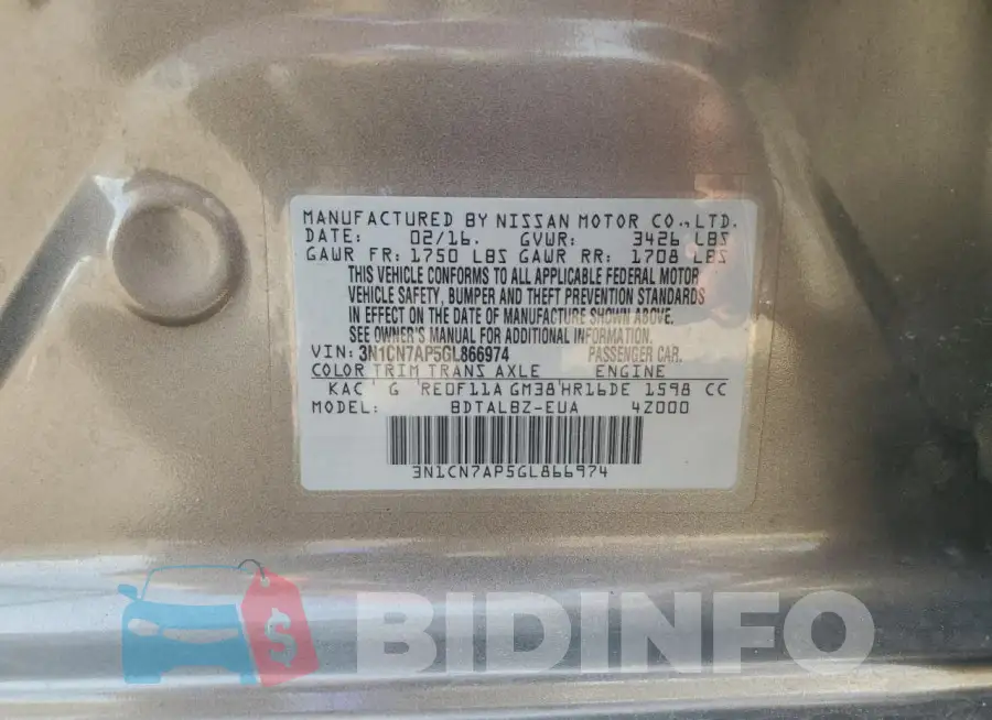3N1CN7AP5GL866974 Photo# 12