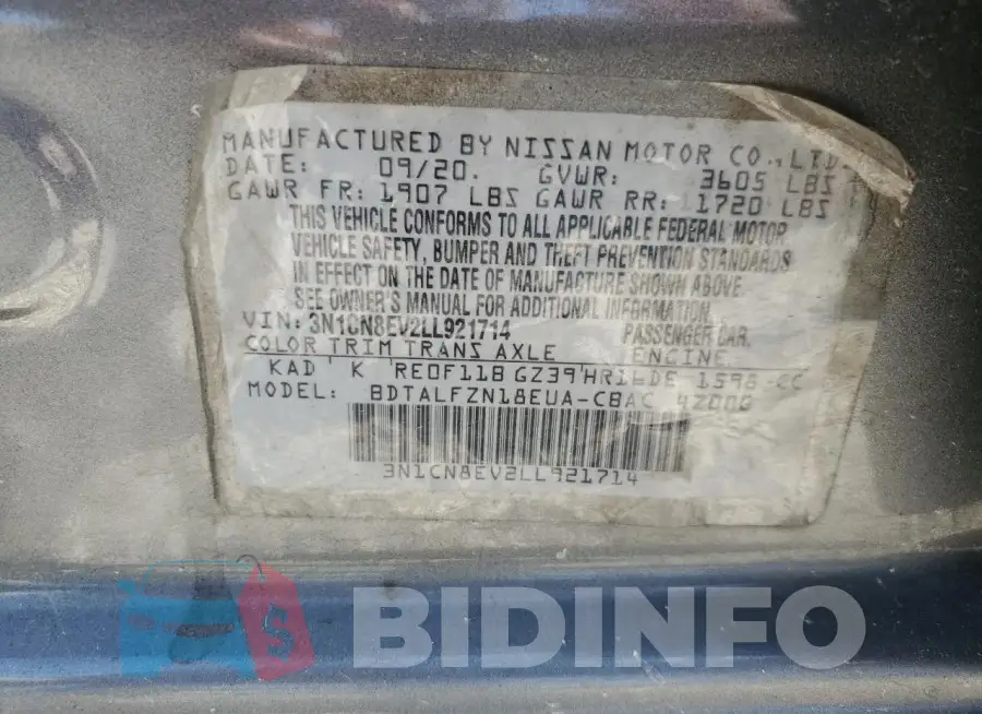 3N1CN8EV2LL921714 Photo# 12