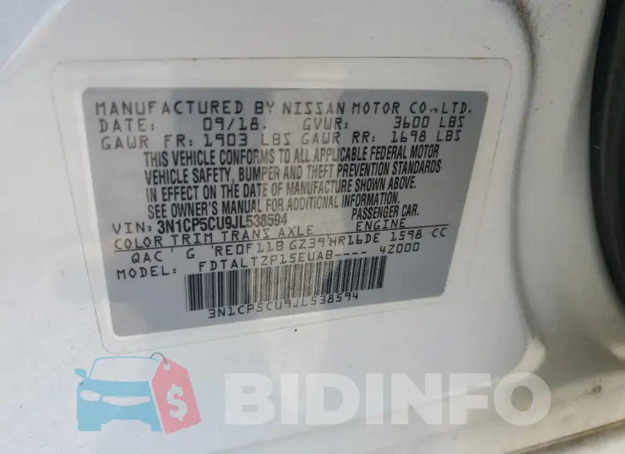 3N1CP5CU9JL538594 Photo# 12