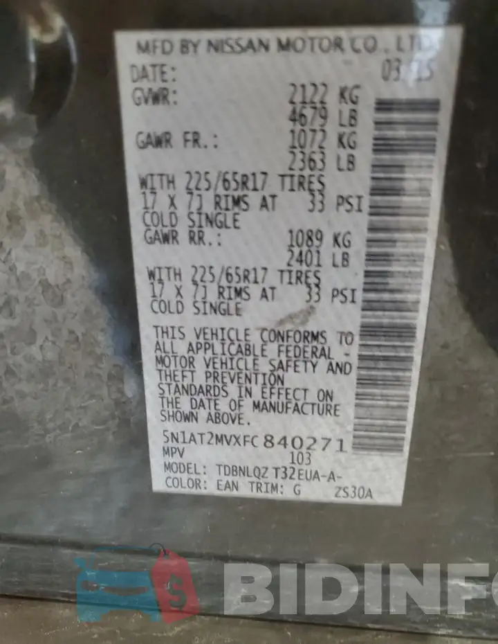 5N1AT2MVXFC840271 Photo# 13