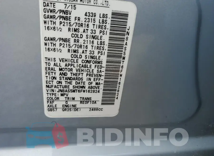 JN8AS5MT6FW162824 Photo# 13