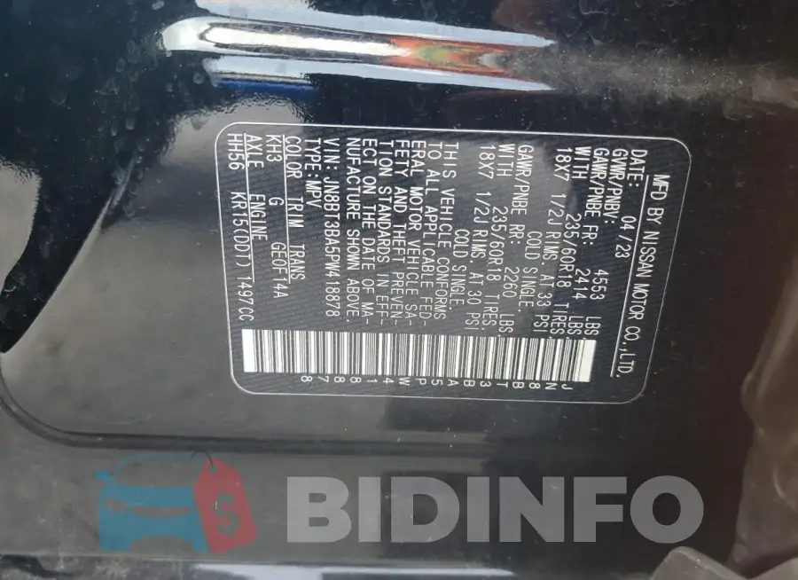 JN8BT3BA5PW418878 Photo# 12