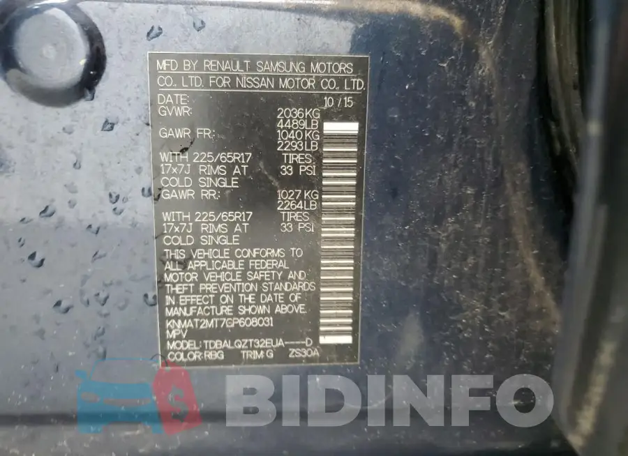 KNMAT2MT7GP608031 Photo# 13