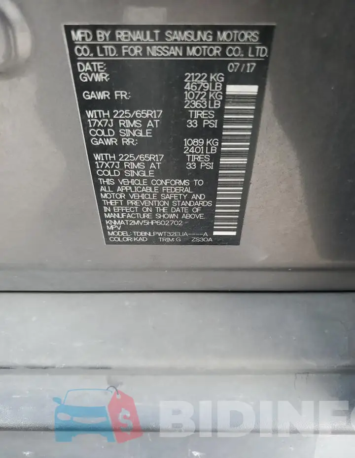 KNMAT2MV5HP602702 Photo# 13