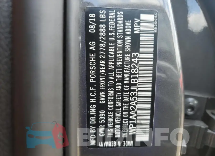 WP1AA2A53JLB18243 Photo# 12