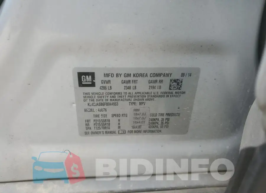 KL4CJASB6FB044963 Photo# 13