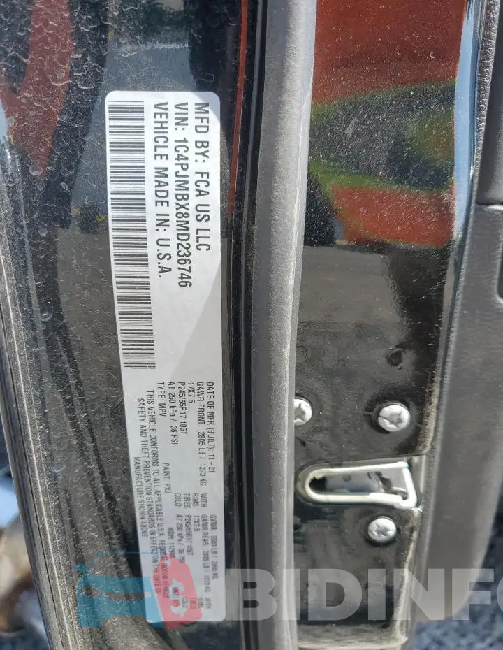 1C4PJMBX8MD236746 Photo# 13