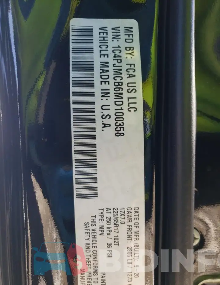 1C4PJMCB6MD100358 Photo# 13